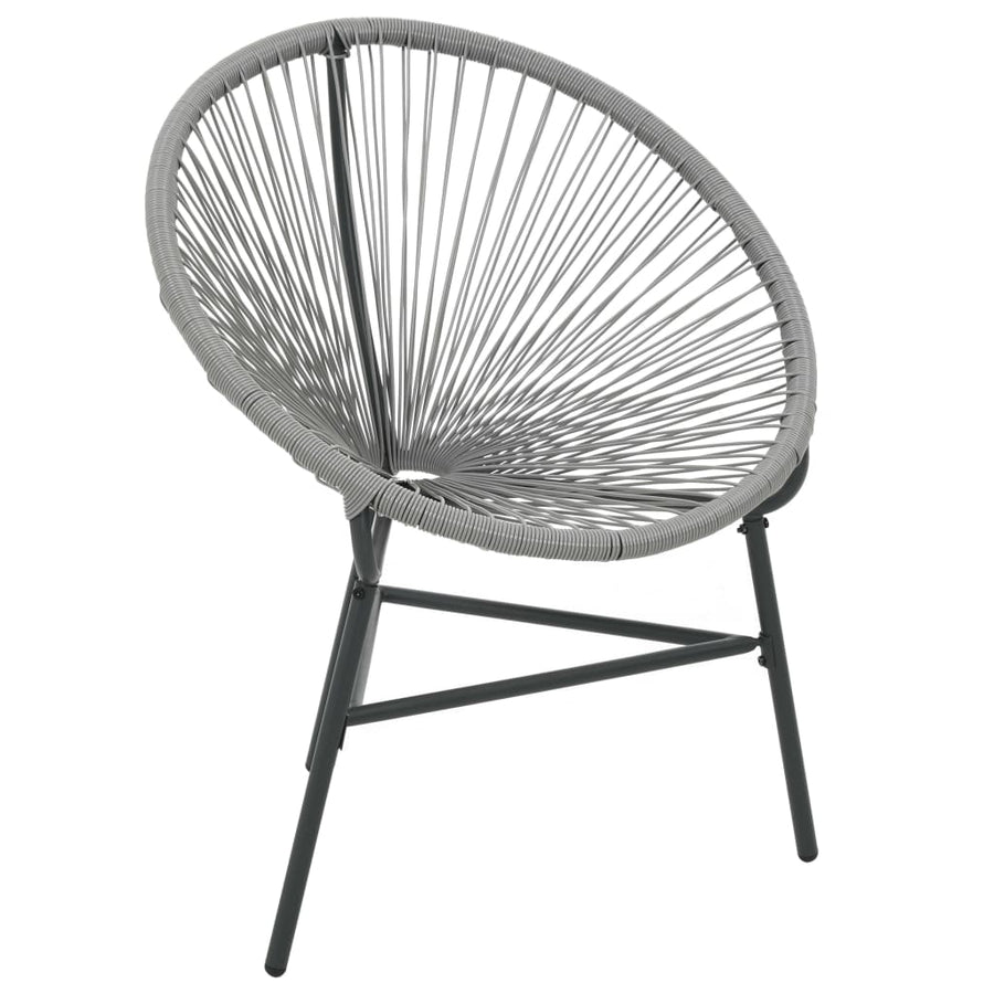 Tuinmaanstoel Poly Rattan Grijs