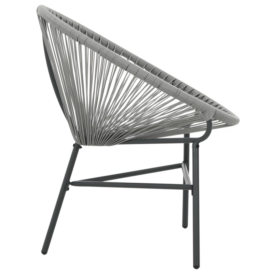 Tuinmaanstoel Poly Rattan Grijs