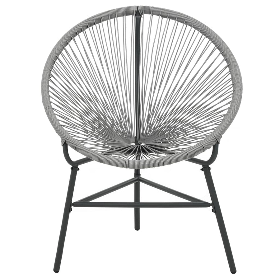 Tuinmaanstoel Poly Rattan Grijs
