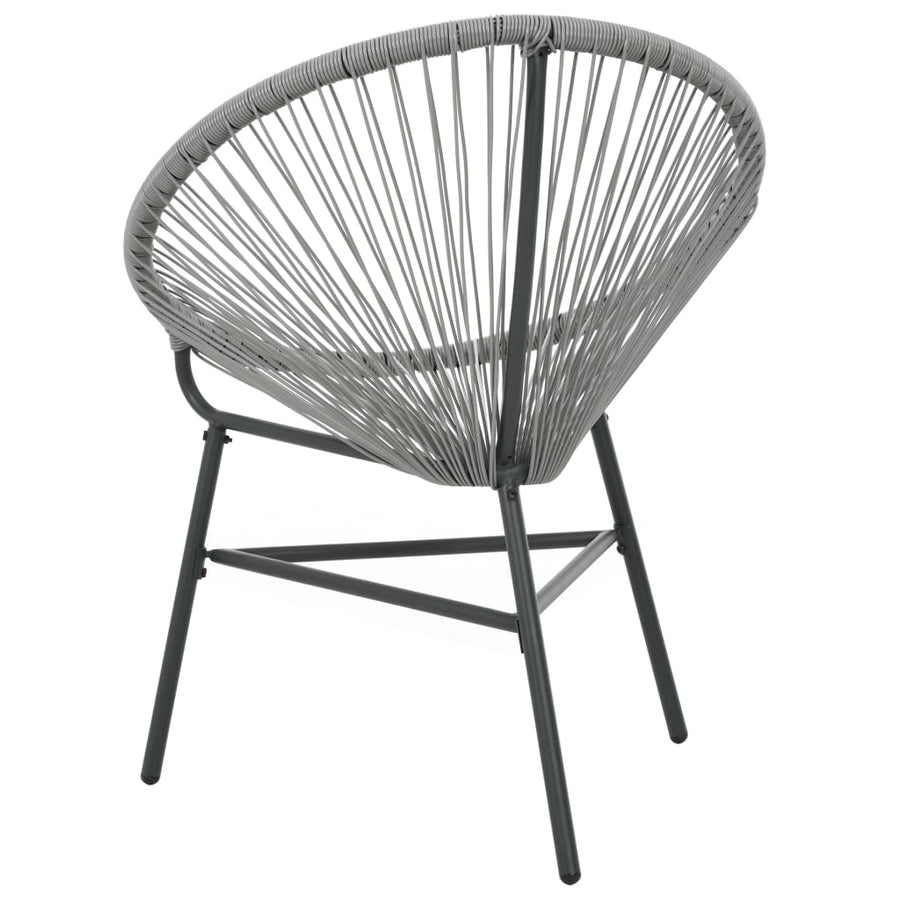 Tuinmaanstoel Poly Rattan Grijs