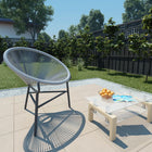 Tuinmaanstoel Poly Rattan Grijs