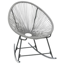 Tuinmaanstoel schommelend poly rattan grijs