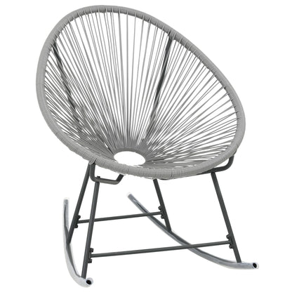 Tuinmaanstoel schommelend poly rattan grijs