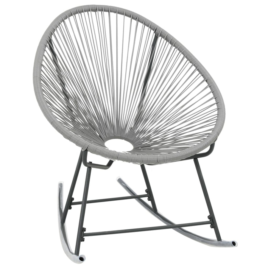 Tuinmaanstoel schommelend poly rattan grijs