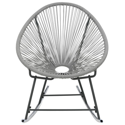 Tuinmaanstoel schommelend poly rattan grijs
