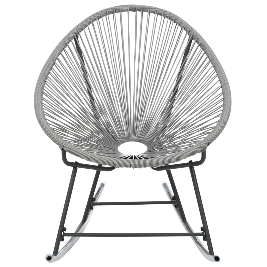 Tuinmaanstoel schommelend poly rattan grijs