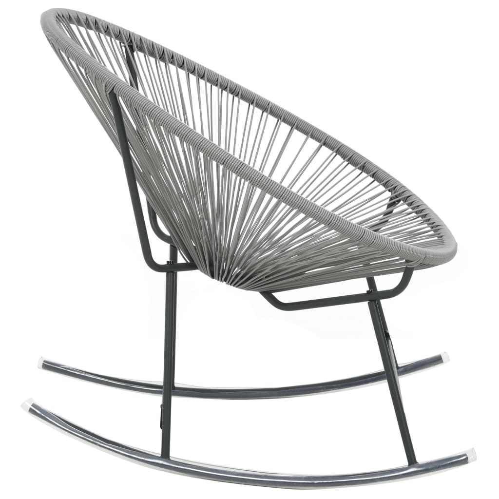 Tuinmaanstoel schommelend poly rattan grijs