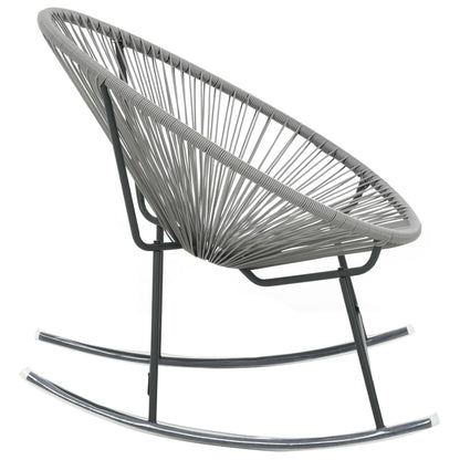 Tuinmaanstoel schommelend poly rattan grijs