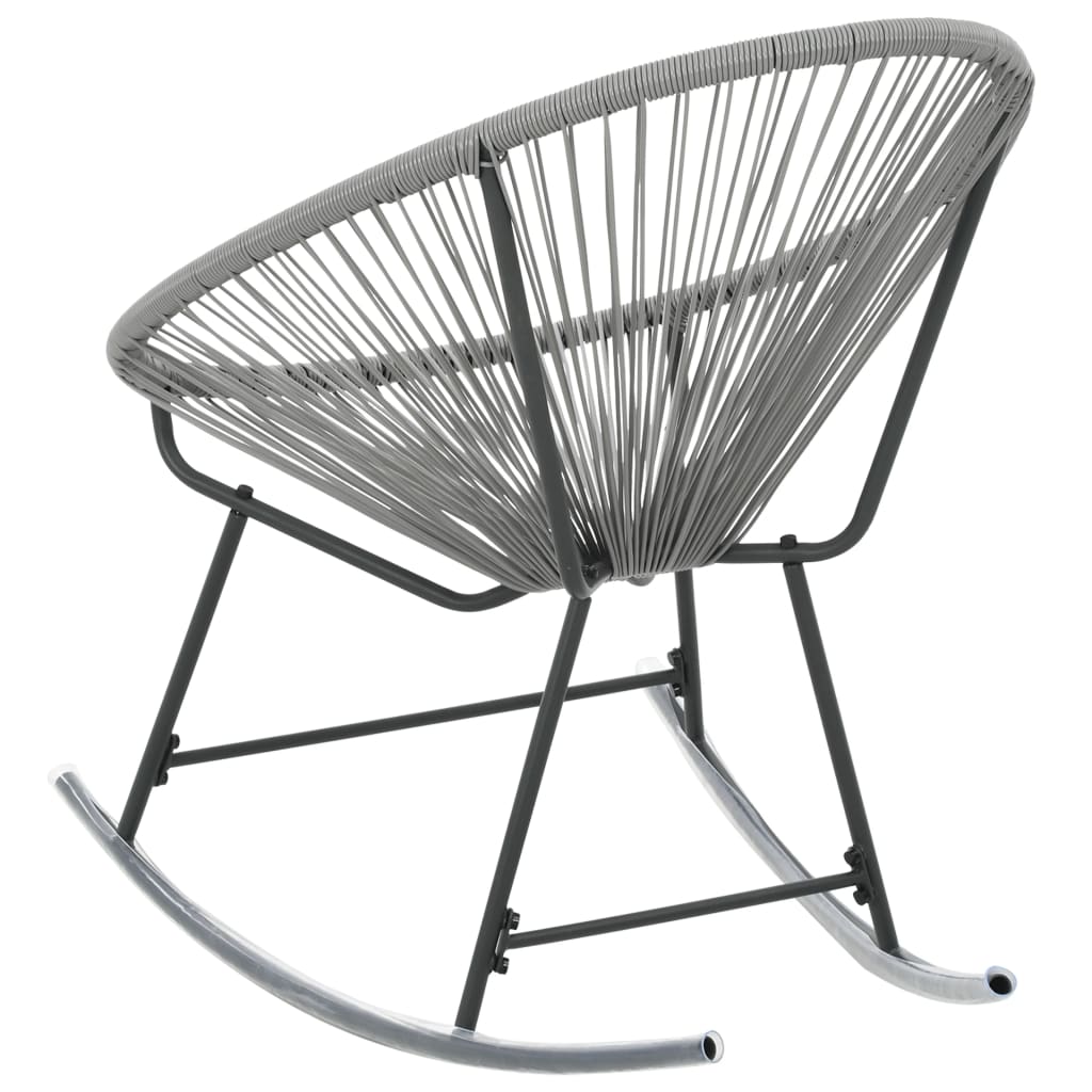 Tuinmaanstoel schommelend poly rattan grijs