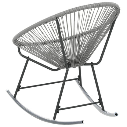 Tuinmaanstoel schommelend poly rattan grijs