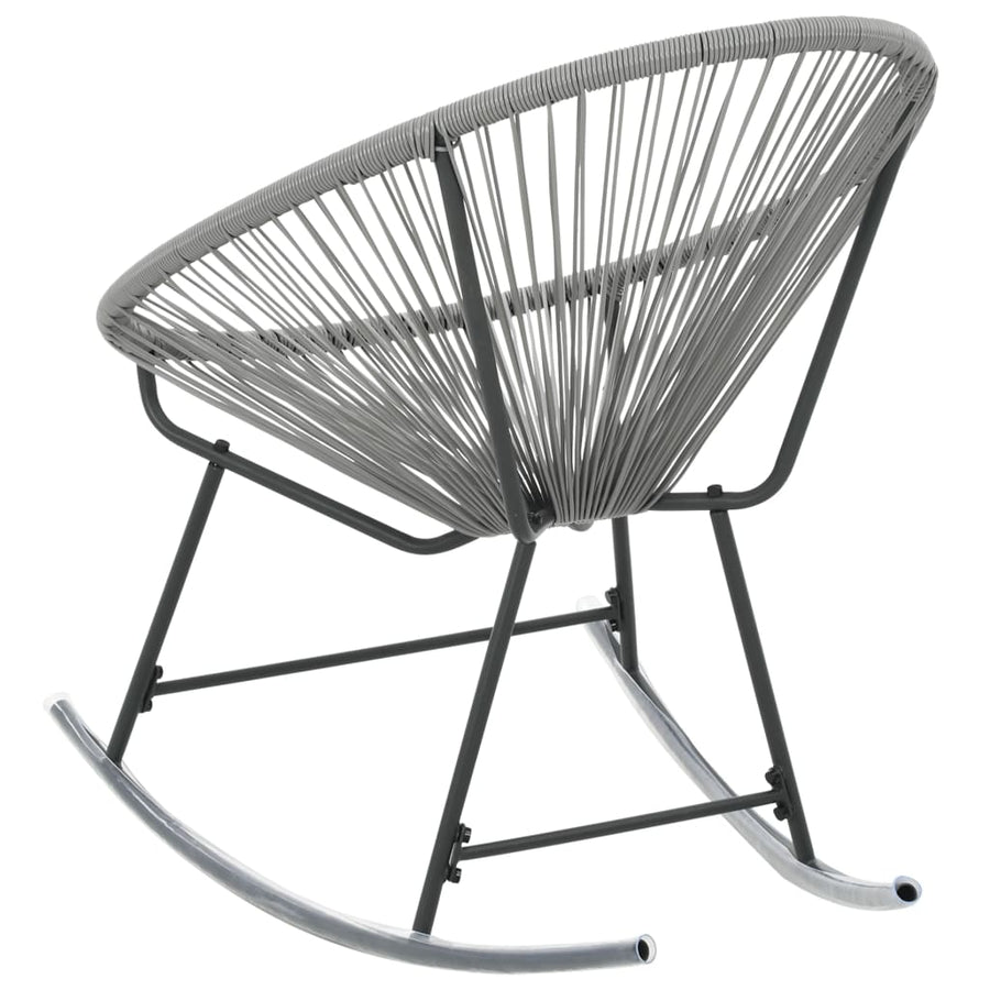 Tuinmaanstoel schommelend poly rattan grijs