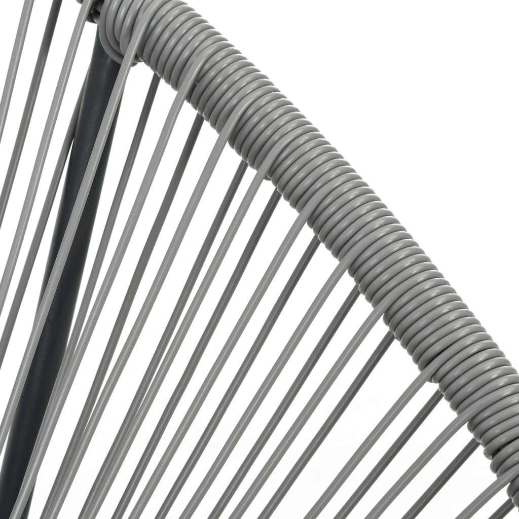 Tuinmaanstoel schommelend poly rattan grijs