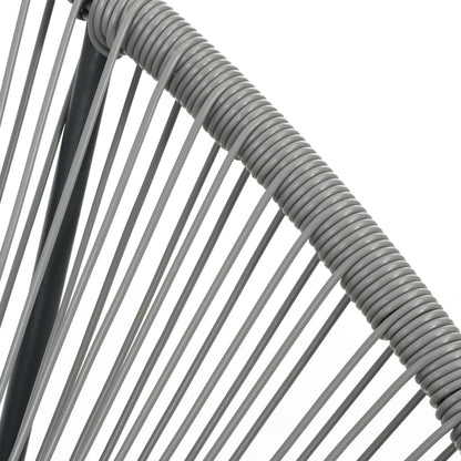 Tuinmaanstoel schommelend poly rattan grijs