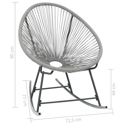 Tuinmaanstoel schommelend poly rattan grijs