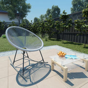 Schommelstoel poly rattan grijs
