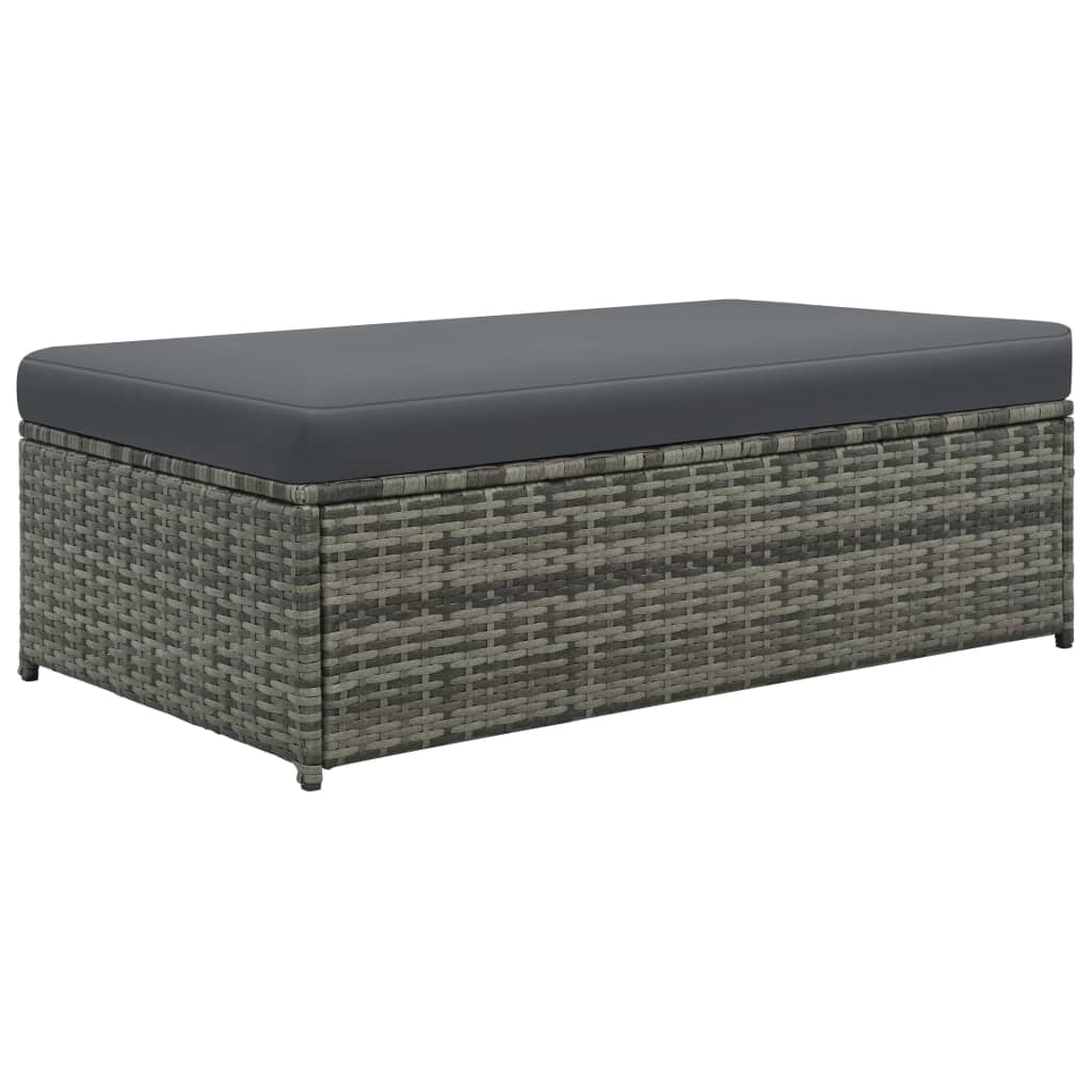 2-Delige Loungeset Met Kussens Poly Rattan Grijs