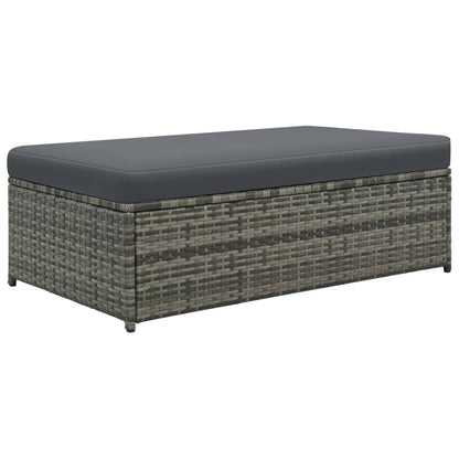 2-Delige Loungeset Met Kussens Poly Rattan Grijs