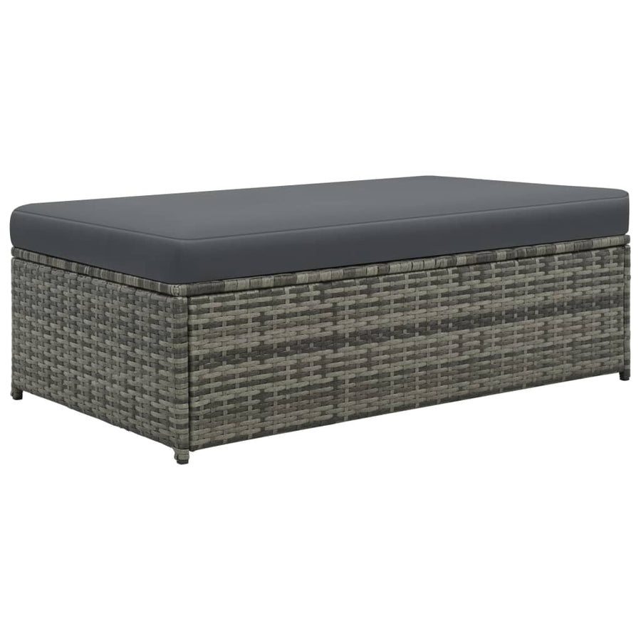 2-Delige Loungeset Met Kussens Poly Rattan Grijs