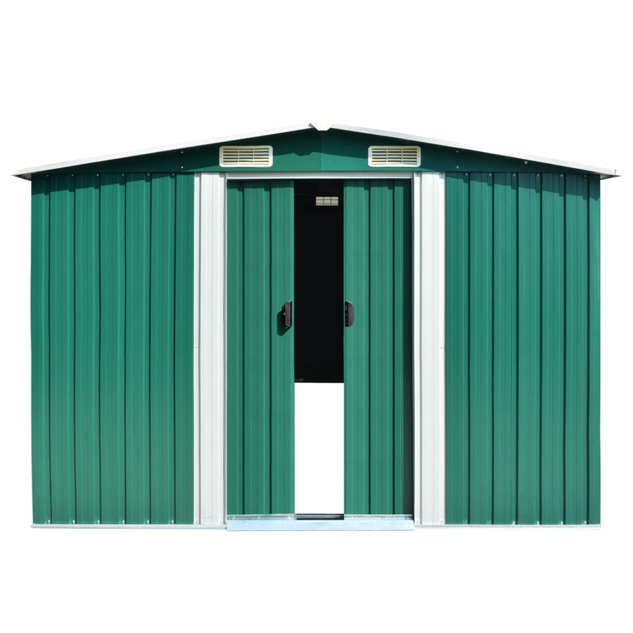 Tuinschuur 257x298x178 cm metaal groen