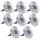 Grondlampen 8 stuks solar LED wit