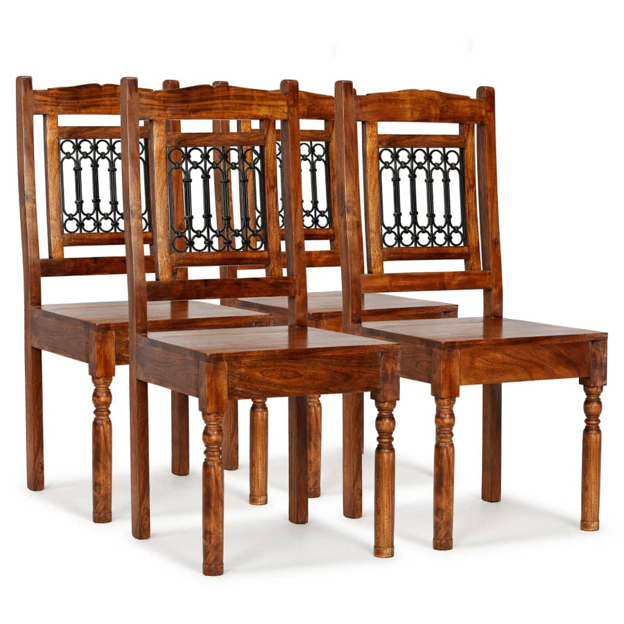 Eetkamerstoelen 4 St Massief Hout Met Sheesham Afwerking