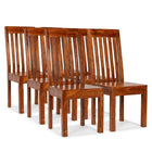 Eetkamerstoelen massief hout 6 stuks bruin