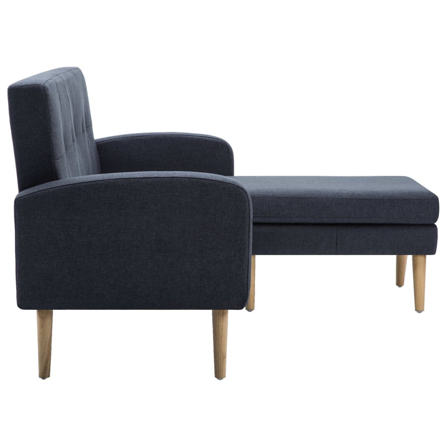 Bank L-vormig 186x136x79 cm stoffen bekleding donkergrijs