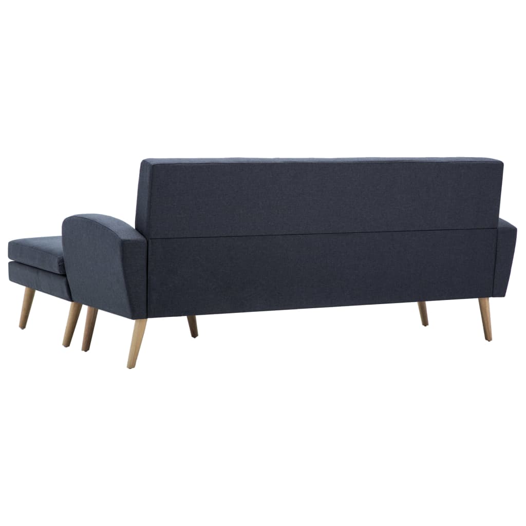 Bank L-vormig 186x136x79 cm stoffen bekleding donkergrijs
