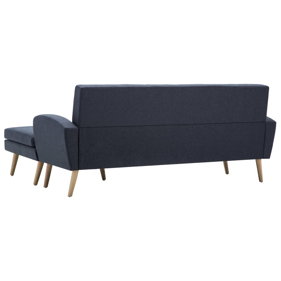 Bank L-vormig 186x136x79 cm stoffen bekleding donkergrijs