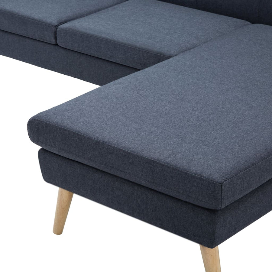 Bank L-vormig 186x136x79 cm stoffen bekleding donkergrijs
