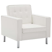 Armchair White 75x70x75 cm Faux Leather