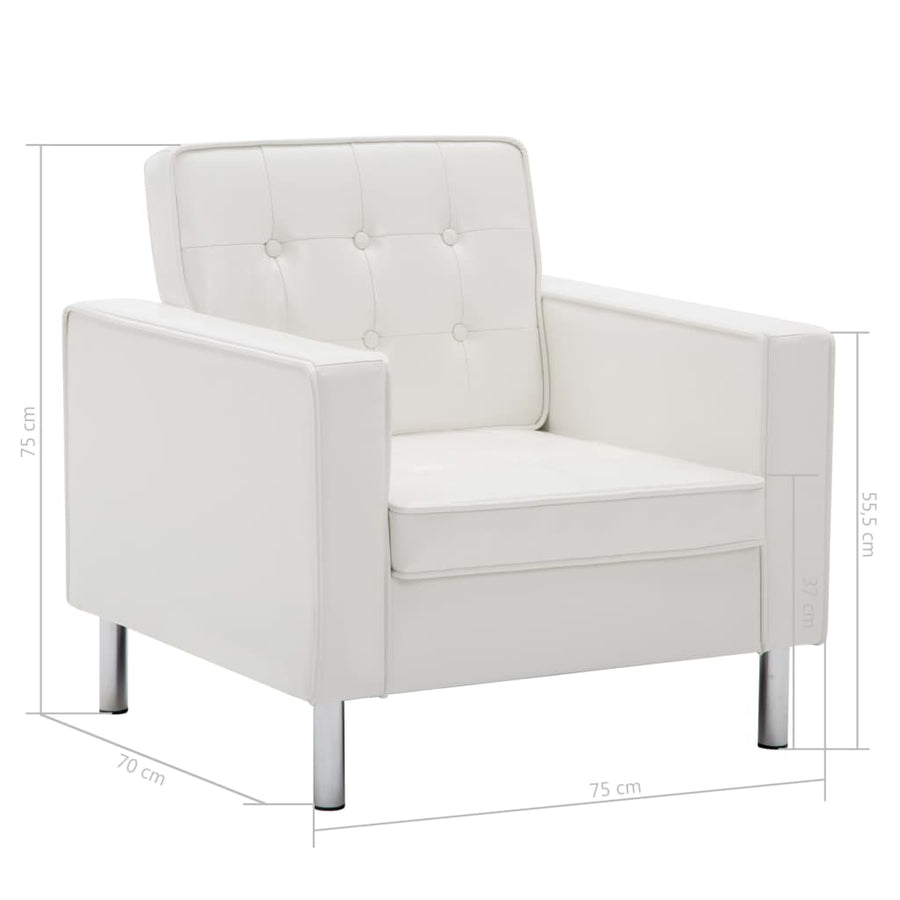 Fauteuil Kunstleer Wit