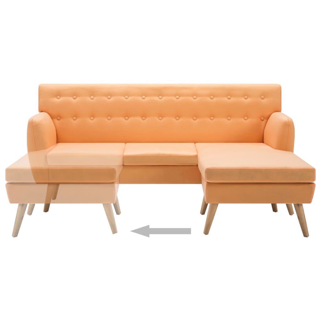 Bank L-Vormig 171,5X138X81,5 Cm Stof Oranje orange