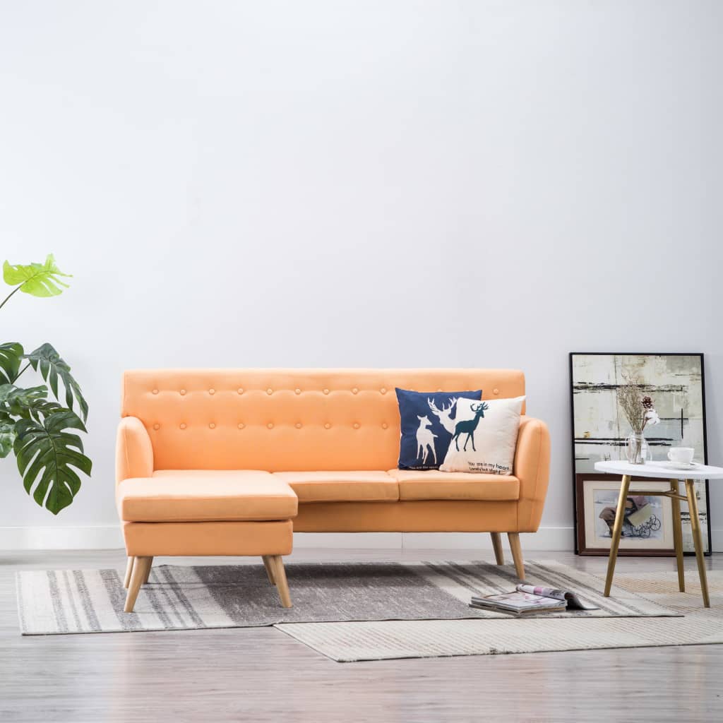 Bank L-Vormig 171,5X138X81,5 Cm Stof Oranje orange