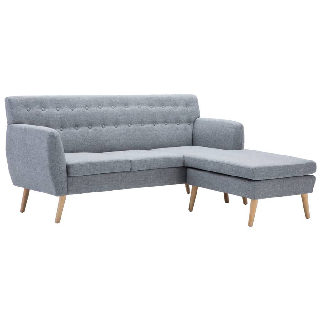 Bank L-Vormig 171,5X138X81,5 Cm Stoffen Bekleding Lichtgrijs