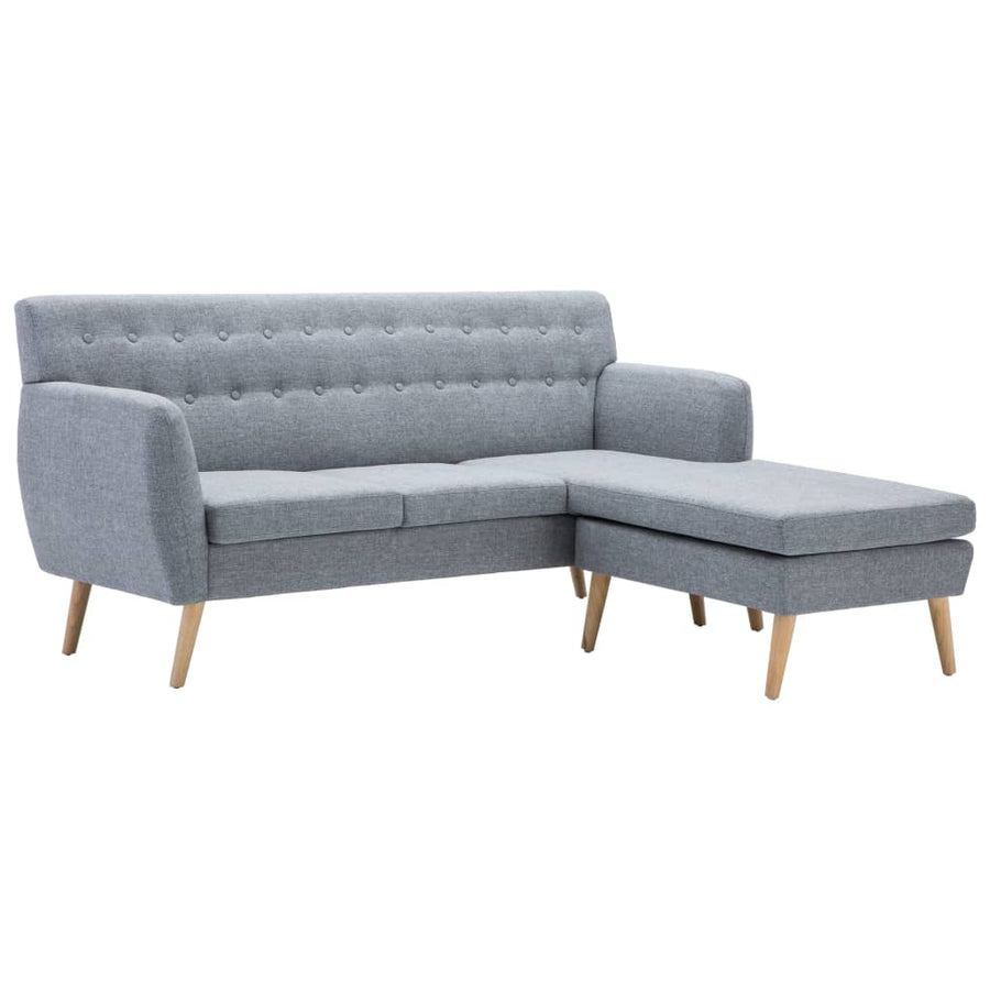 Bank L-Vormig 171,5X138X81,5 Cm Stoffen Bekleding Lichtgrijs