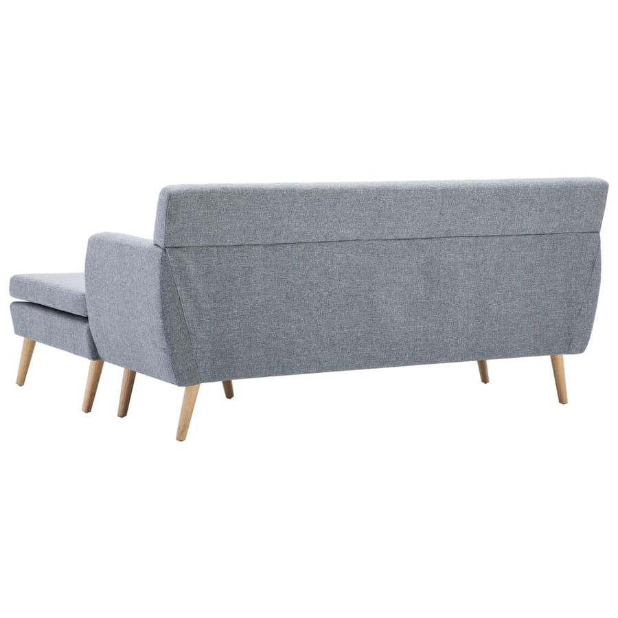 Bank L-Vormig 171,5X138X81,5 Cm Stoffen Bekleding Lichtgrijs