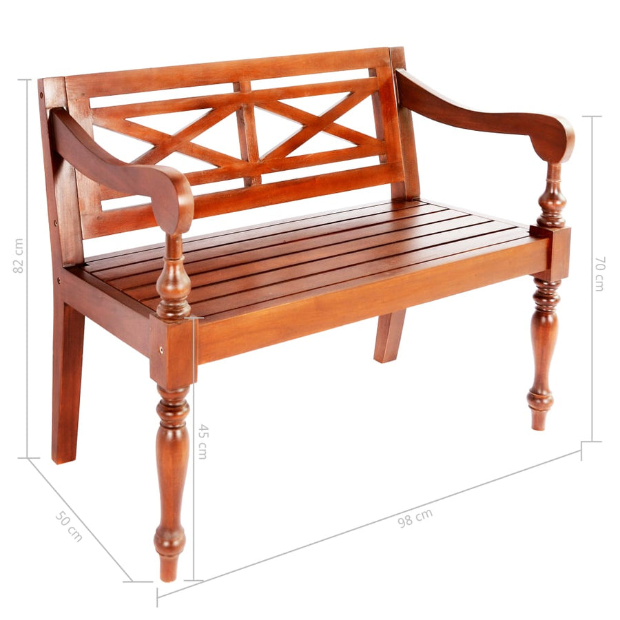Bank Batavia Massief Mahoniehout 98 cm Donkerbruin