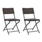 Tuinstoelen inklapbaar 2 stuks bruin HDPE staal