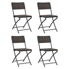 Tuinstoelen inklapbaar 4 stuks bruin HDPE staal