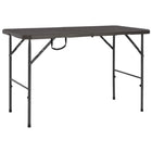 Tuintafel inklapbaar 120x60x74 cm poly rattan look bruin