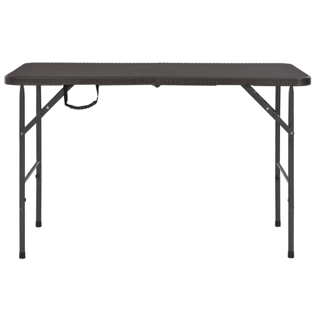 Tuintafel Inklapbaar Rattan Look 120X60X74 Cm Hdpe Bruin
