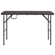 Tuintafel Inklapbaar Rattan Look 120X60X74 Cm Hdpe Bruin