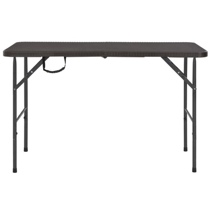 Tuintafel Inklapbaar Rattan Look 120X60X74 Cm Hdpe Bruin