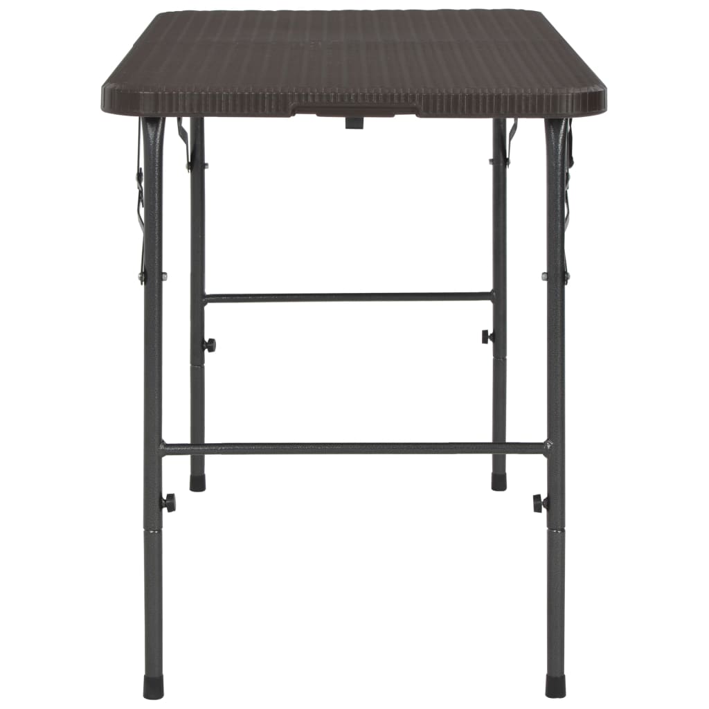 Tuintafel Inklapbaar Rattan Look 120X60X74 Cm Hdpe Bruin