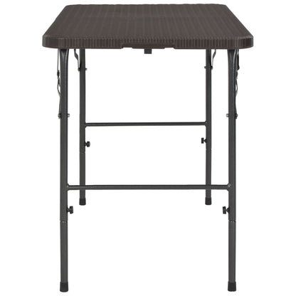 Tuintafel Inklapbaar Rattan Look 120X60X74 Cm Hdpe Bruin