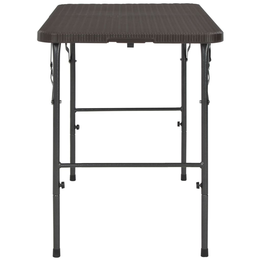 Tuintafel Inklapbaar Rattan Look 120X60X74 Cm Hdpe Bruin