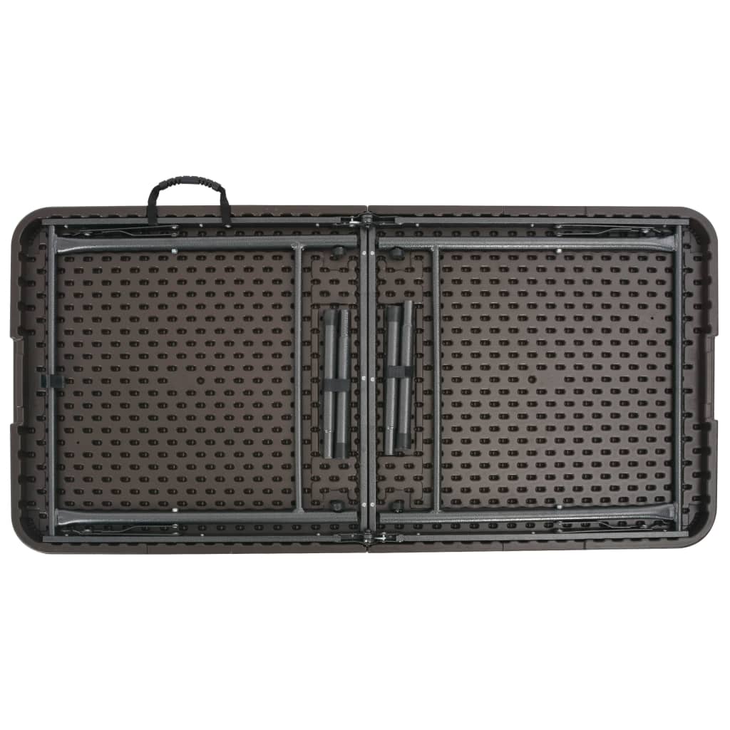 Tuintafel Inklapbaar Rattan Look 120X60X74 Cm Hdpe Bruin