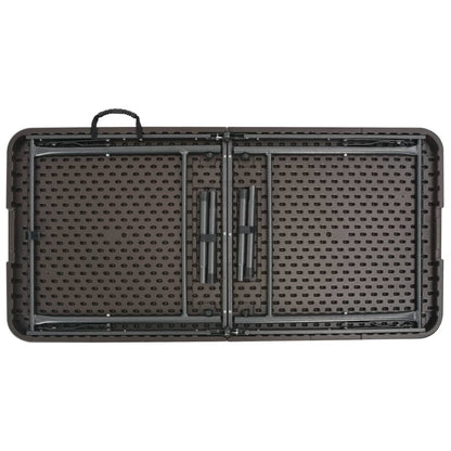 Tuintafel Inklapbaar Rattan Look 120X60X74 Cm Hdpe Bruin