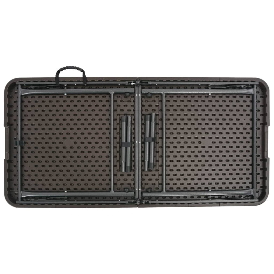 Tuintafel Inklapbaar Rattan Look 120X60X74 Cm Hdpe Bruin